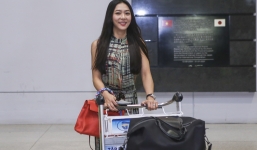 Hà Thanh Xuân xinh đẹp, nổi bật tại sân bay với túi Hermes trăm triệu